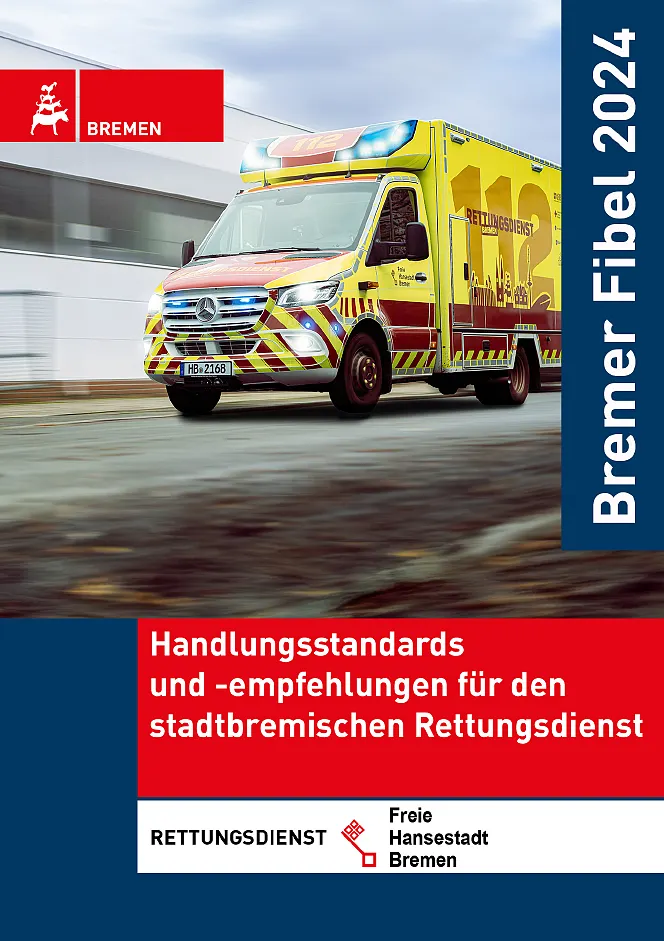 Bild der Bremer Fibel mit einem Rettungswagen in fahrt!