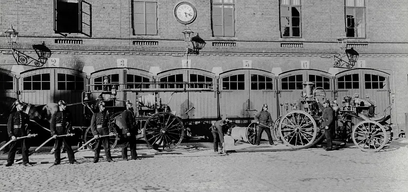 Pferdelöschzug der Feuerwehr Bremen in 1875
