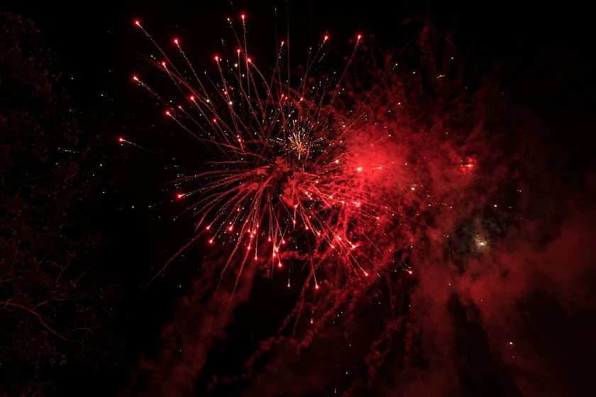 Feuerwerk am Himmel.