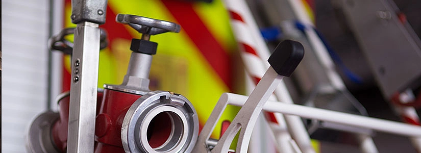 Fördereinheit eines Löschfahrzeuges in der Nahaufnahme