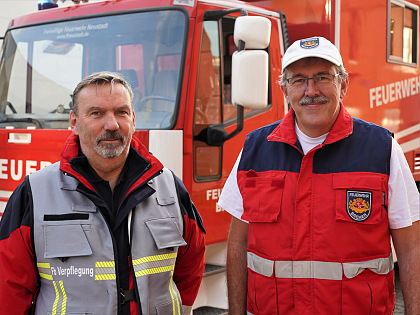 Die beiden Fachberater Verpflegung der Feuerwehr Bremen: Matthias Schulz (links) und Jörg Sager (rechts). 